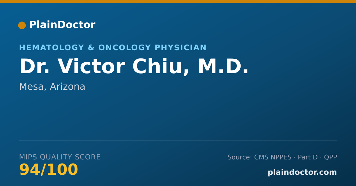 Shareable card for Victor Chiu, M.D. - Hematology & Oncology Physician, Mesa, AZ