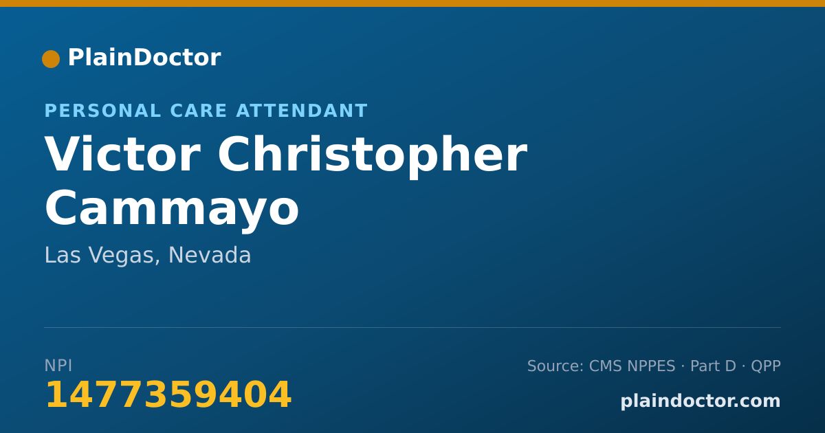 Shareable card for Victor Christopher Cammayo - Personal Care Attendant, Las Vegas, NV