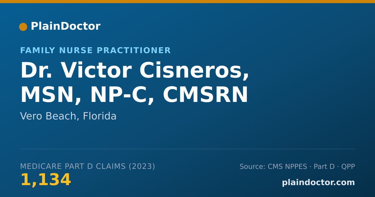 Shareable card for Victor Cisneros, MSN, NP-C, CMSRN - Family Nurse Practitioner, Vero Beach, FL