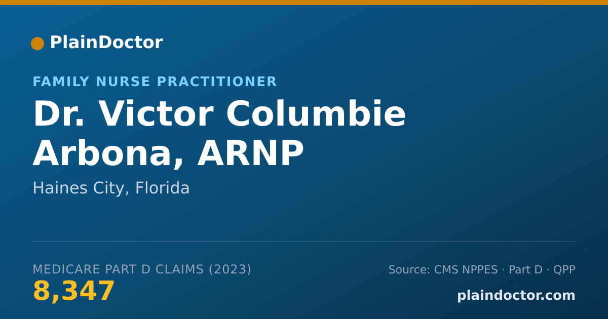 Shareable card for Victor Columbie Arbona, ARNP - Family Nurse Practitioner, Haines City, FL