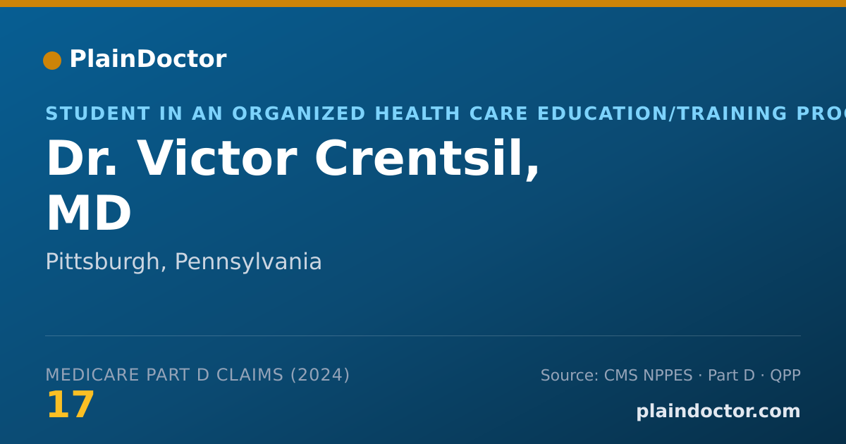 Shareable card for Victor Crentsil, MD - Student in an Organized Health Care Education/Training Program, Pittsburgh, PA