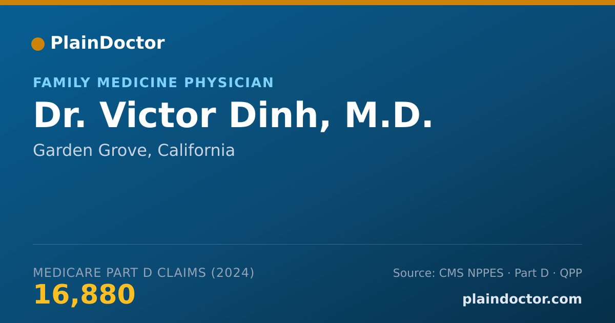 Shareable card for Victor Dinh, M.D. - Family Medicine Physician, Garden Grove, CA