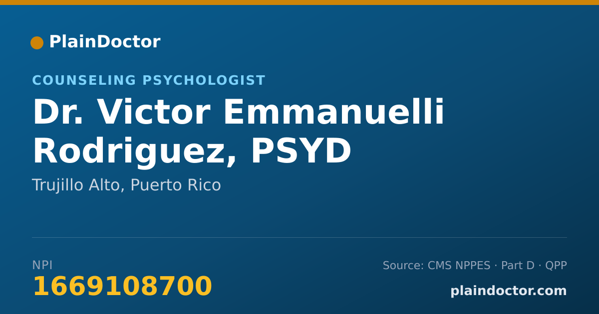 Shareable card for Victor Emmanuelli Rodriguez, PSYD - Counseling Psychologist, Trujillo Alto, PR