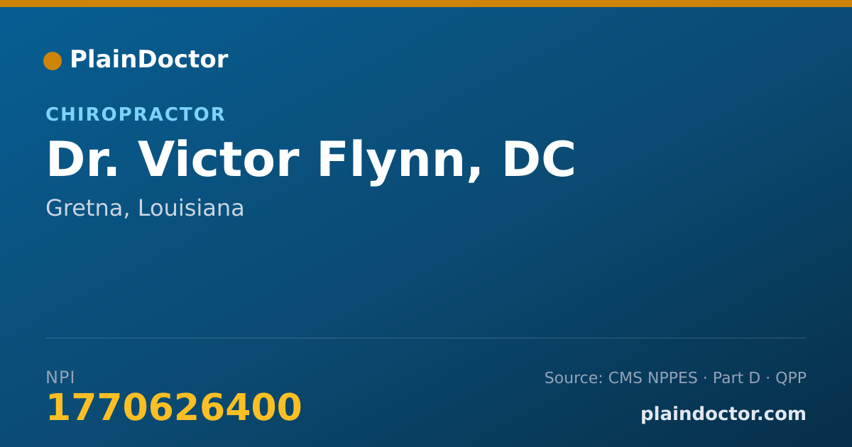 Shareable card for Victor Flynn, DC - Chiropractor, Gretna, LA
