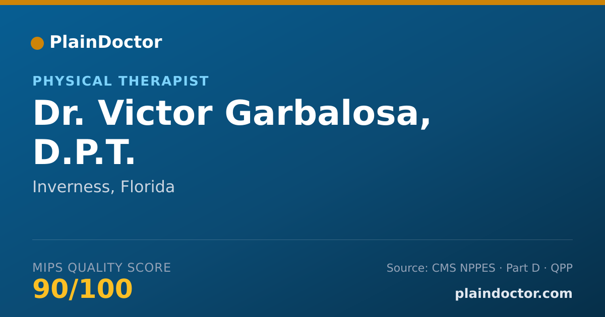 Shareable card for Victor Garbalosa, D.P.T. - Physical Therapist, Inverness, FL