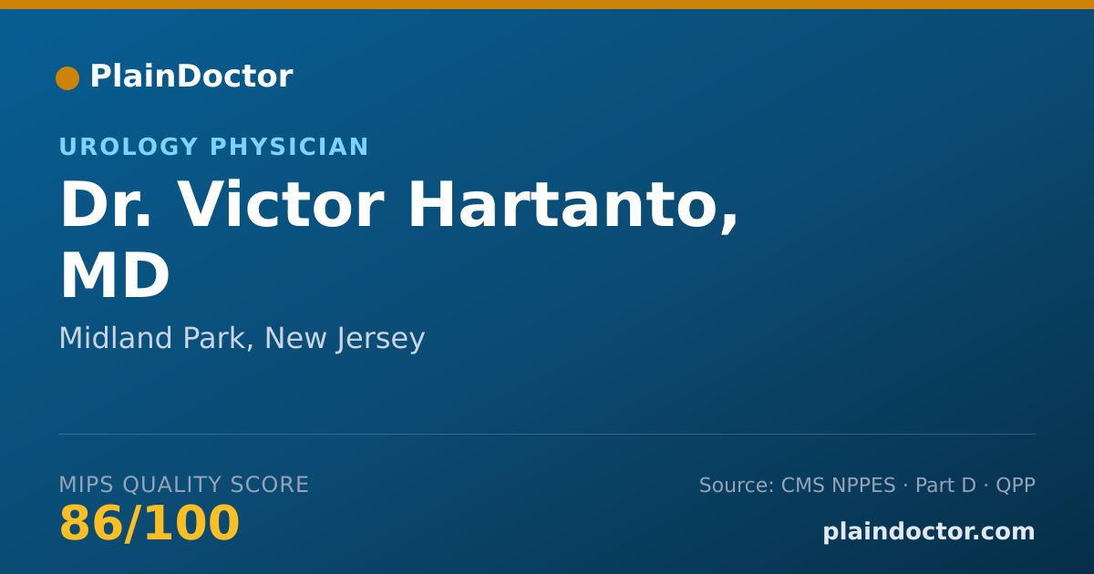 Shareable card for Victor Hartanto, MD - Urology Physician, Midland Park, NJ