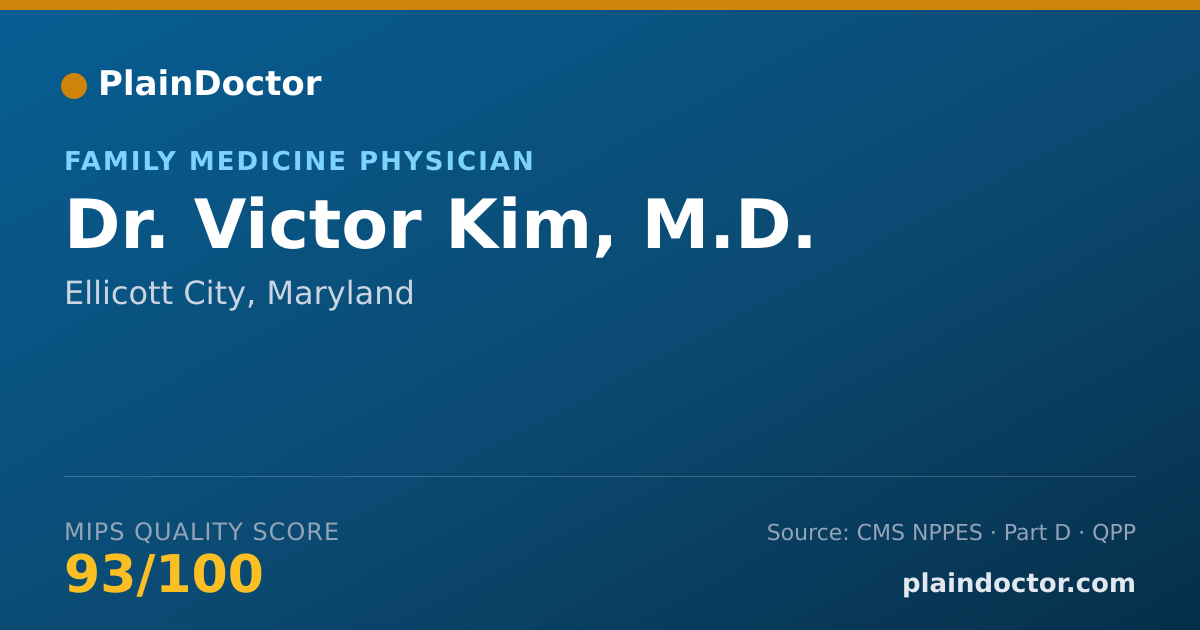 Shareable card for Victor Kim, M.D. - Geriatric Medicine (Internal Medicine) Physician, Ellicott City, MD