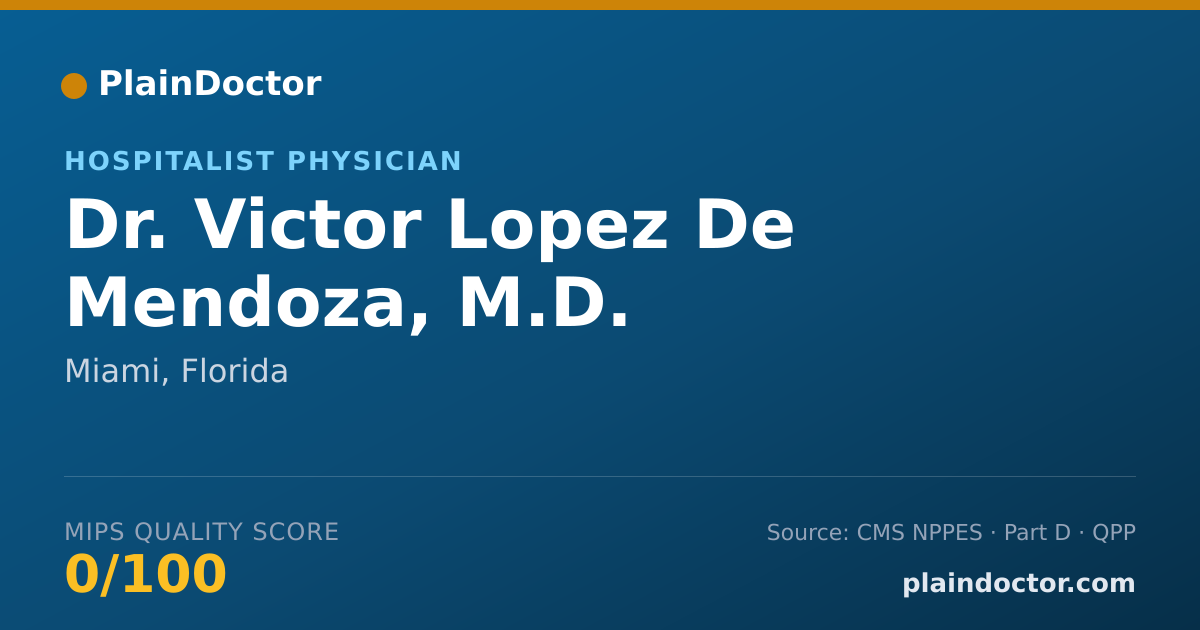 Shareable card for Victor Lopez De Mendoza, M.D. - Hospitalist Physician, Miami, FL