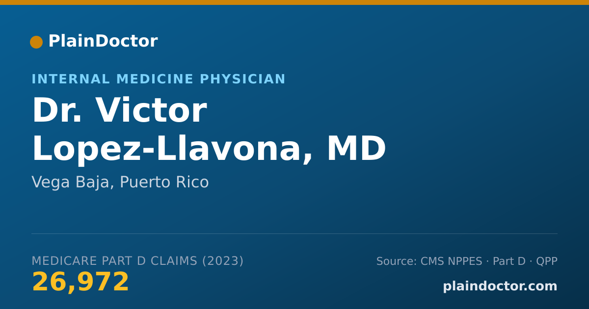 Shareable card for Victor Lopez-Llavona, MD - Internal Medicine Physician, Vega Baja, PR