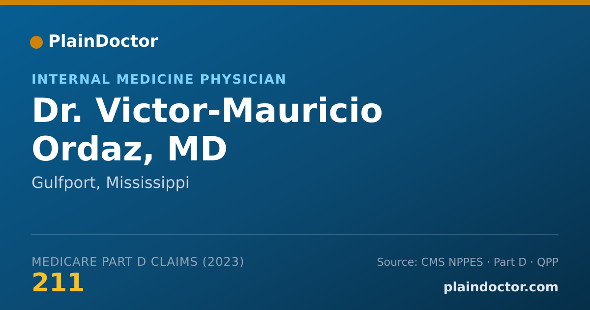 Shareable card for Victor-Mauricio Ordaz, MD - Internal Medicine Physician, Gulfport, MS