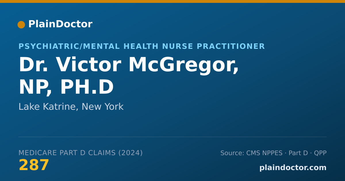 Shareable card for Victor McGregor, NP, PH.D - Adult Psychiatric/Mental Health Registered Nurse, Lake Katrine, NY