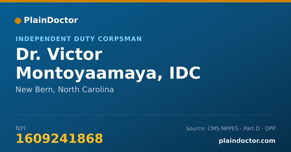 Shareable card for Victor Montoyaamaya, IDC - Independent Duty Corpsman, New Bern, NC
