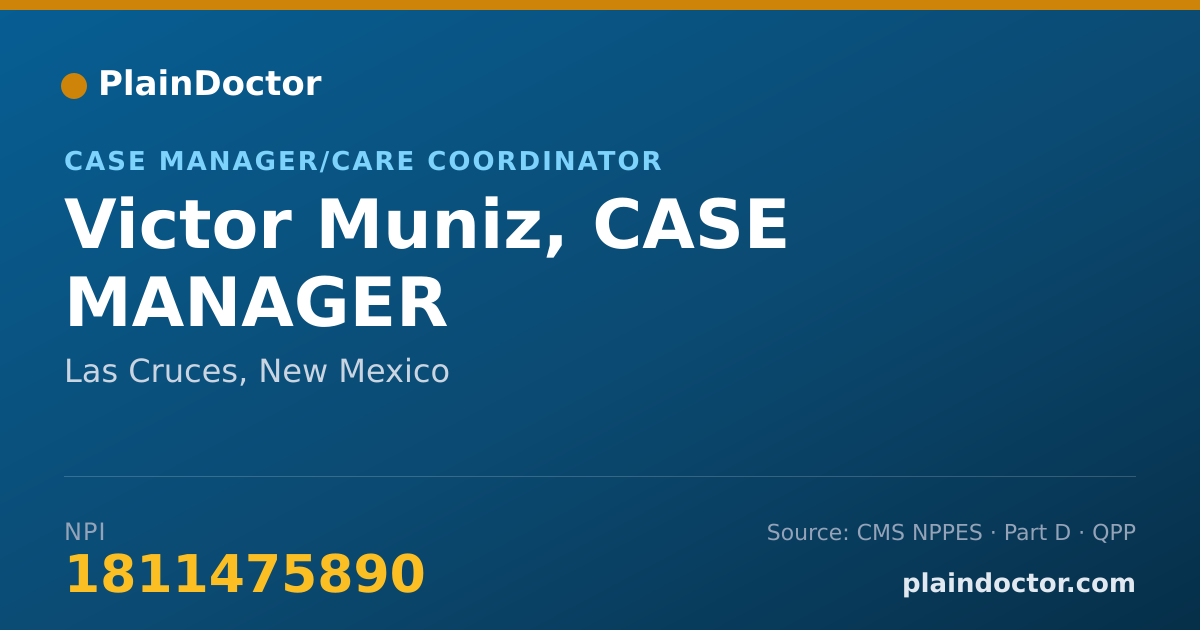 Shareable card for Victor Muniz, CASE MANAGER - Behavior Analyst, Las Cruces, NM