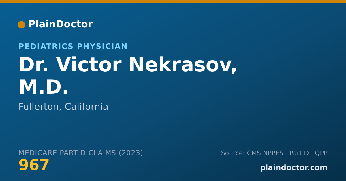 Shareable card for Victor Nekrasov, M.D. - Pediatrics Physician, Fullerton, CA