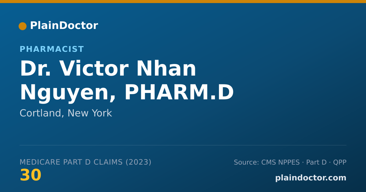 Shareable card for Victor Nhan Nguyen, PHARM.D - Pharmacist, Cortland, NY