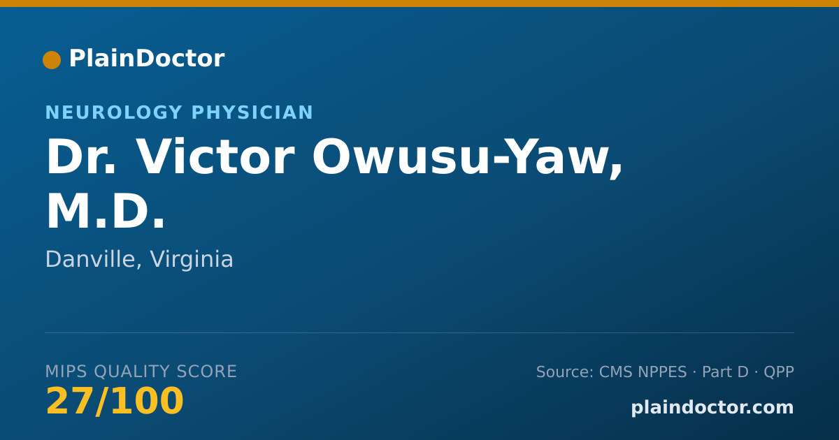 Shareable card for Victor Owusu-Yaw, M.D. - Neurology Physician, Danville, VA