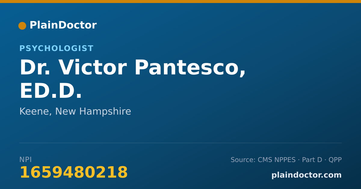 Shareable card for Victor Pantesco, ED.D. - Psychologist, Keene, NH