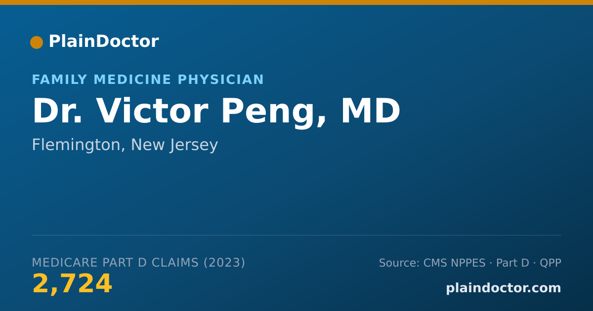 Shareable card for Victor Peng, MD - Family Medicine Physician, Flemington, NJ