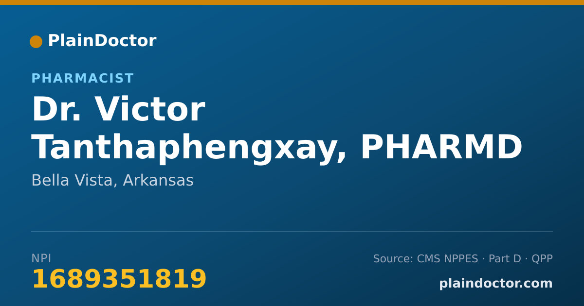 Shareable card for Victor Tanthaphengxay, PHARMD - Pharmacist, Bella Vista, AR