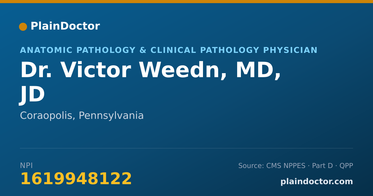 Shareable card for Victor Weedn, MD, JD - Anatomic Pathology & Clinical Pathology Physician, Coraopolis, PA