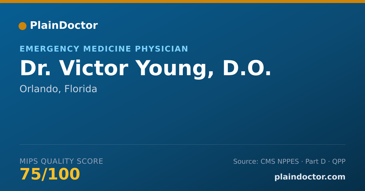 Shareable card for Victor Young, D.O. - Emergency Medicine Physician, Orlando, FL