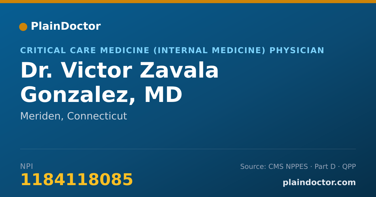 Shareable card for Victor Zavala Gonzalez, MD - Critical Care Medicine (Internal Medicine) Physician, Meriden, CT