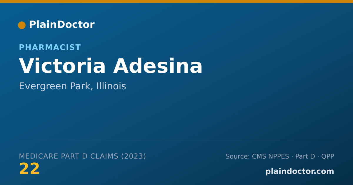 Shareable card for Victoria Adesina - Pharmacist, Evergreen Park, IL