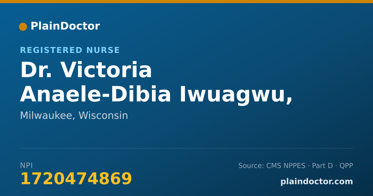 Shareable card for Victoria Anaele-Dibia Iwuagwu, RN-BSN - Registered Nurse, Milwaukee, WI