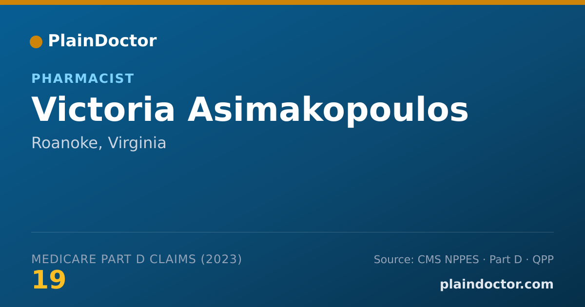 Shareable card for Victoria Asimakopoulos - Pharmacist, Roanoke, VA