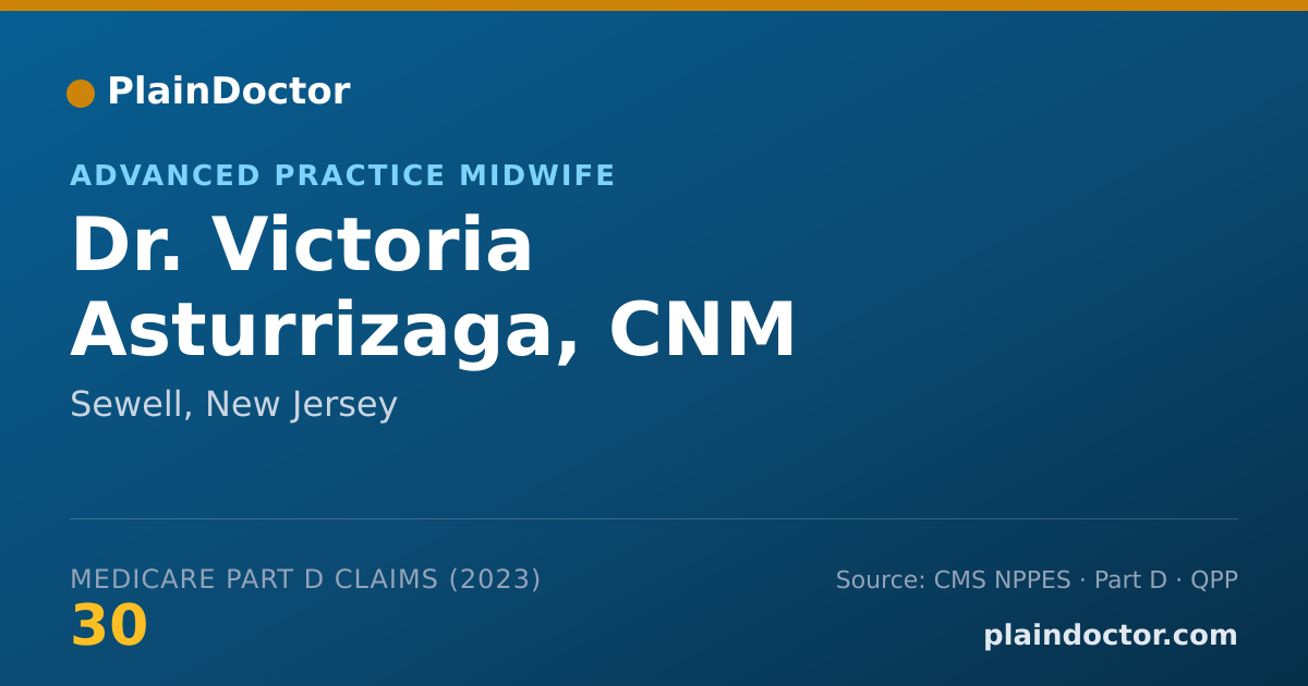 Shareable card for Victoria Asturrizaga, CNM - Advanced Practice Midwife, Sewell, NJ