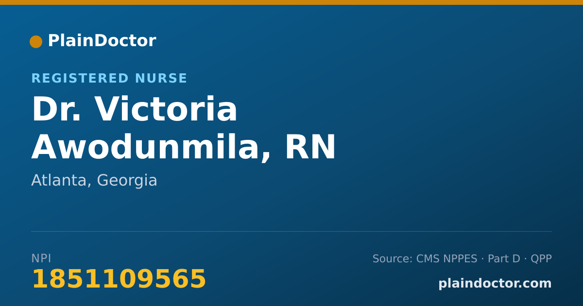 Shareable card for Victoria Awodunmila, RN - Registered Nurse, Atlanta, GA