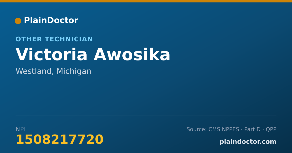 Shareable card for Victoria Awosika - Other Technician, Westland, MI