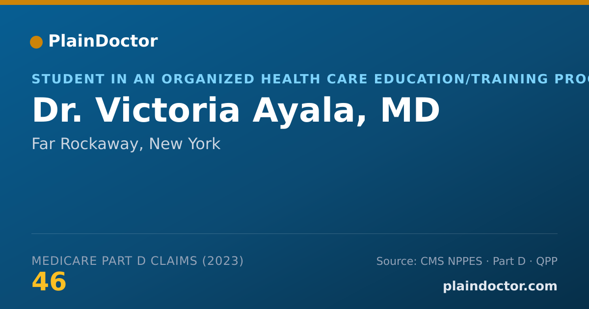 Shareable card for Victoria Ayala, MD - Student in an Organized Health Care Education/Training Program, Far Rockaway, NY