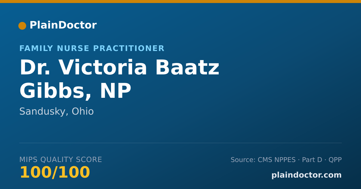 Shareable card for Victoria Baatz Gibbs, NP - Family Nurse Practitioner, Sandusky, OH