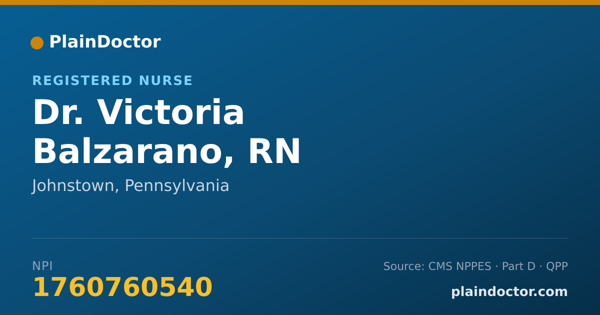 Shareable card for Victoria Balzarano, RN - Registered Nurse, Johnstown, PA