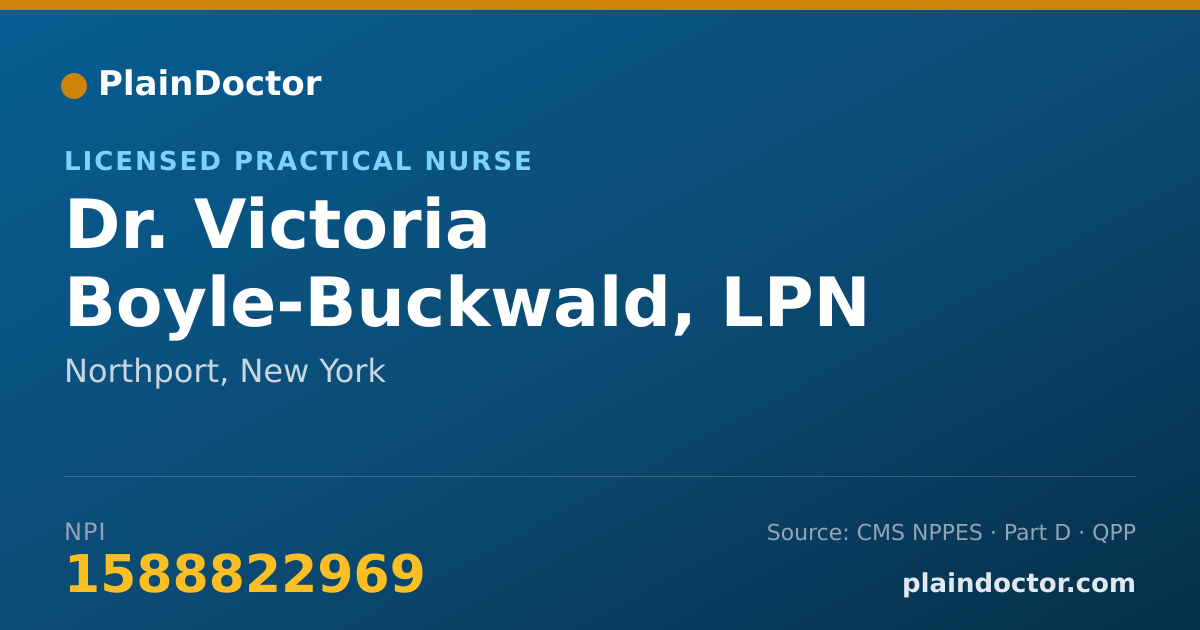 Shareable card for Victoria Boyle-Buckwald, LPN - Licensed Practical Nurse, Northport, NY