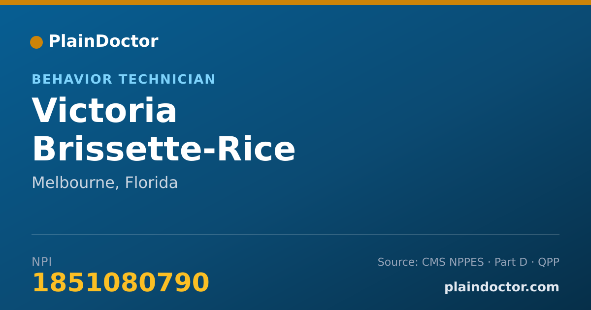 Shareable card for Victoria Brissette-Rice - Behavior Technician, Melbourne, FL