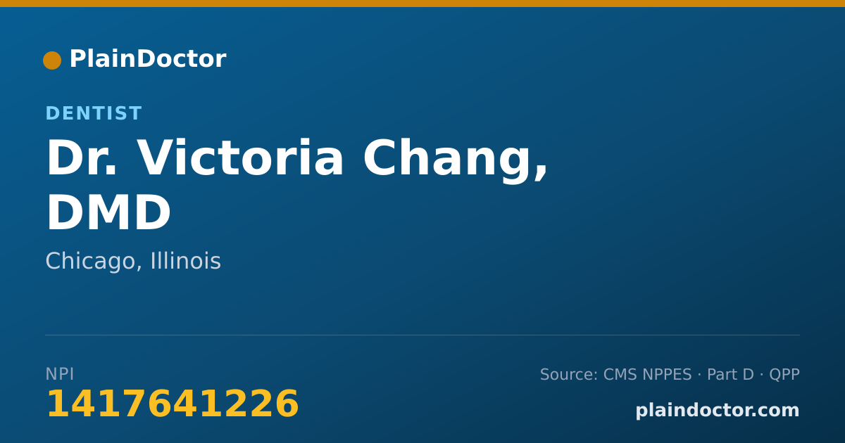 Shareable card for Victoria Chang, DMD - Dentist, Chicago, IL