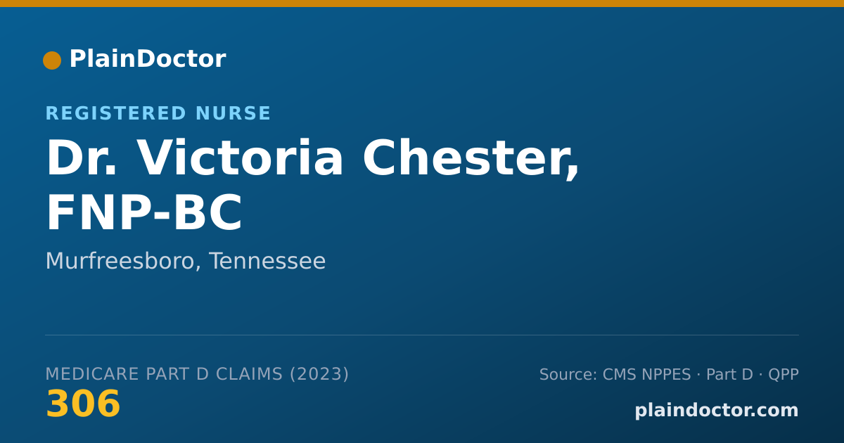 Shareable card for Victoria Chester, FNP-BC - Registered Nurse, Murfreesboro, TN