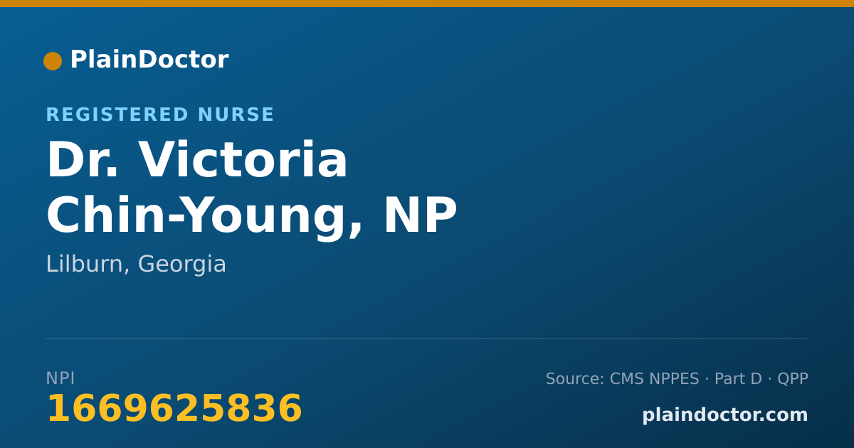 Shareable card for Victoria Chin-Young, NP - Registered Nurse, Lilburn, GA