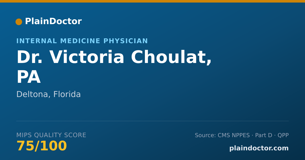 Shareable card for Victoria Choulat, PA - Internal Medicine Physician, Deltona, FL