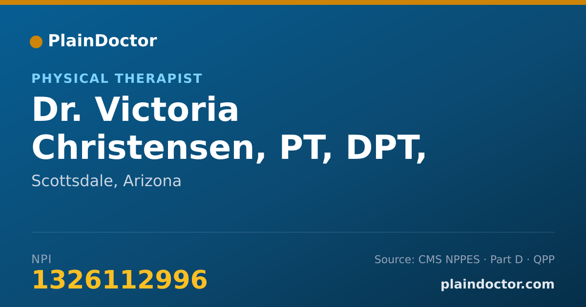 Shareable card for Victoria Christensen, PT, DPT, CSCS - Physical Therapist, Scottsdale, AZ