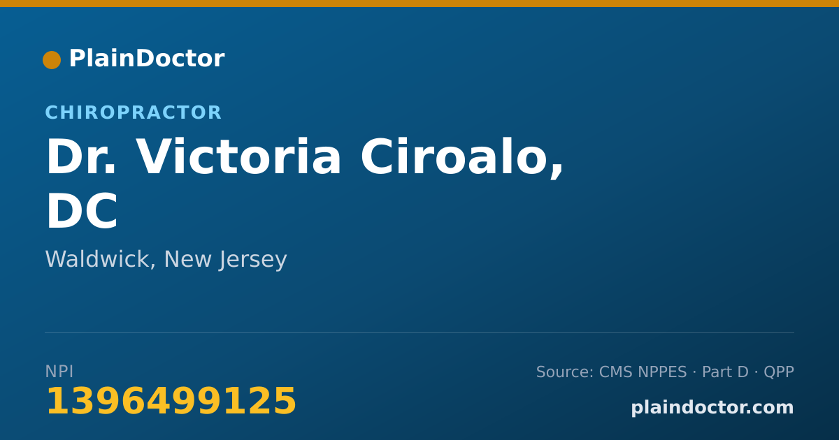 Shareable card for Victoria Ciroalo, DC - Chiropractor, Waldwick, NJ