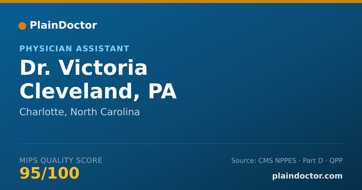 Shareable card for Victoria Cleveland, PA - Physician Assistant, Charlotte, NC