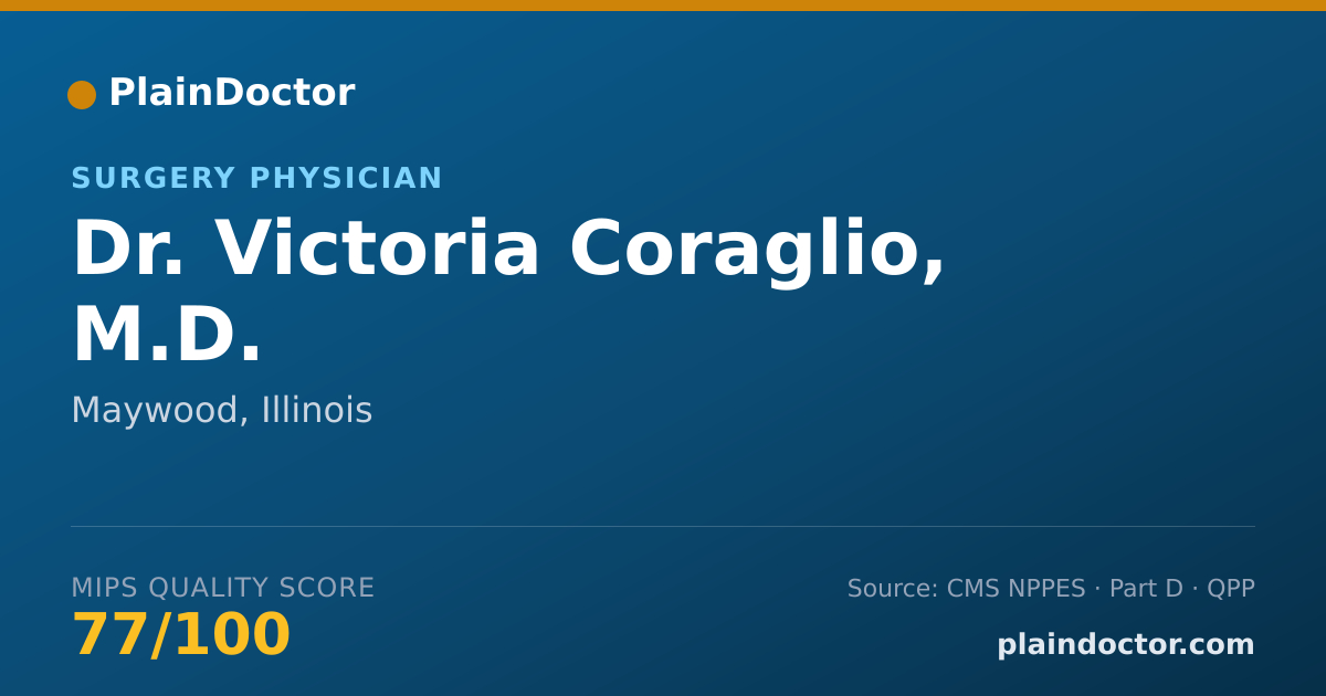 Shareable card for Victoria Coraglio, M.D. - Surgery Physician, Maywood, IL