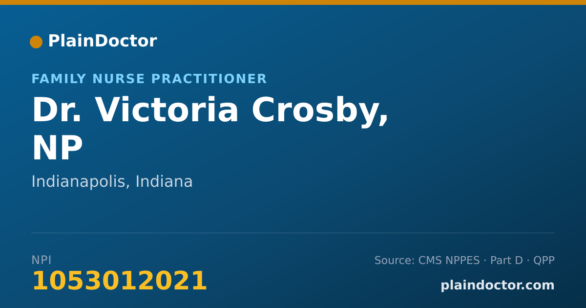 Shareable card for Victoria Crosby, NP - Family Nurse Practitioner, Indianapolis, IN