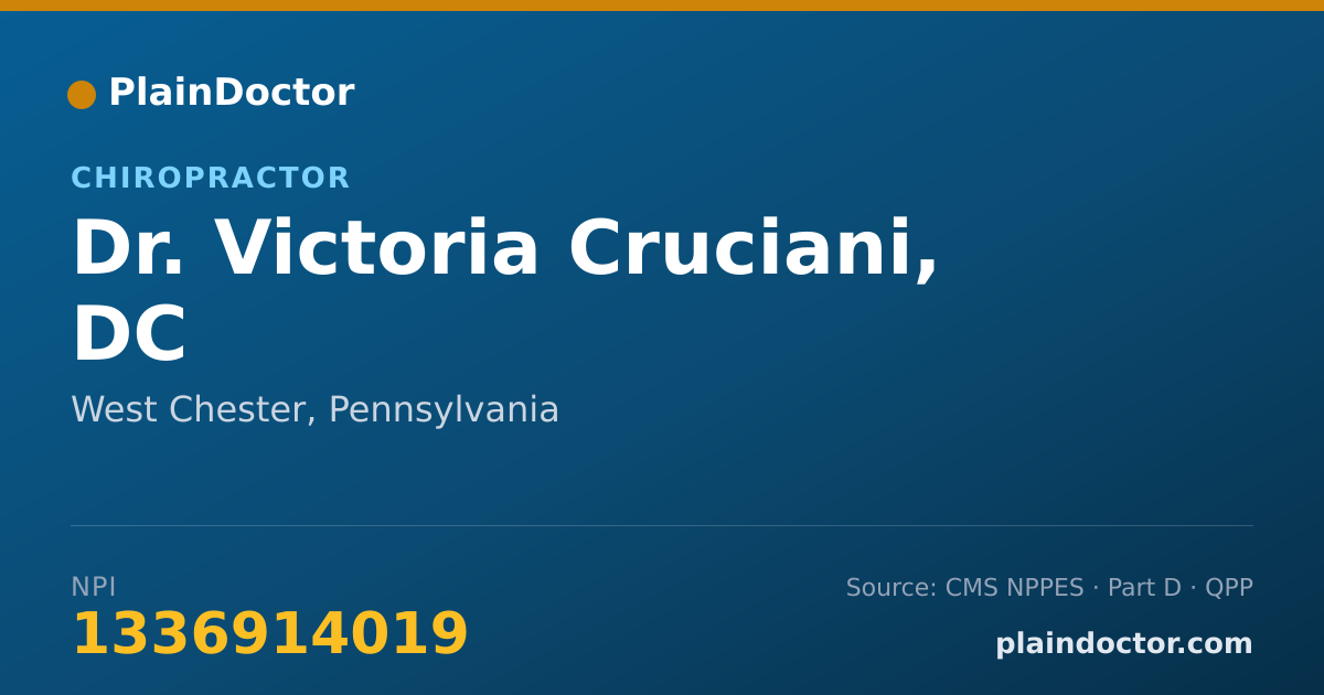 Shareable card for Victoria Cruciani, DC - Chiropractor, West Chester, PA