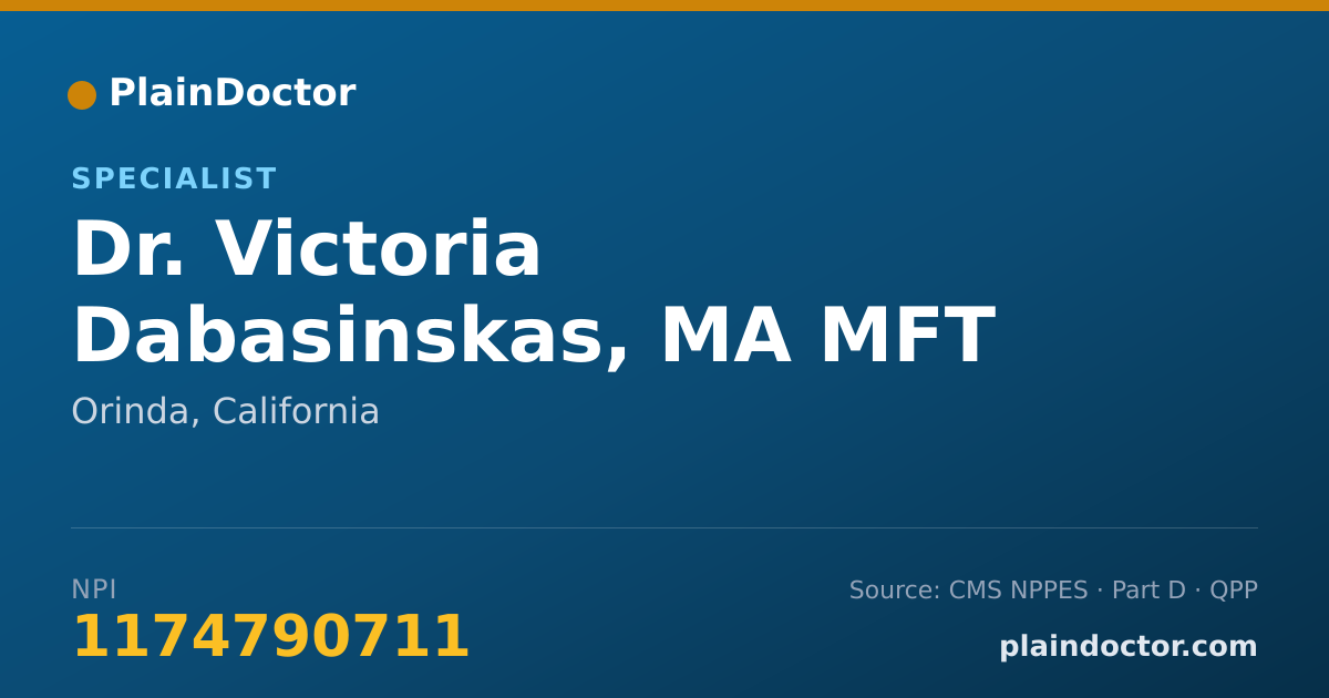 Shareable card for Victoria Dabasinskas, MA MFT - Specialist, Orinda, CA