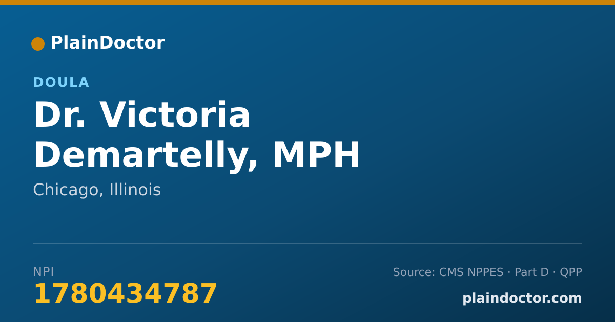 Shareable card for Victoria Demartelly, MPH - Doula, Chicago, IL