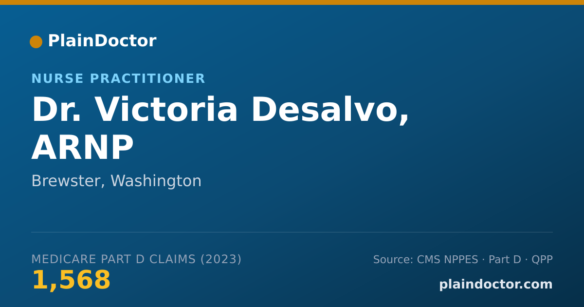 Shareable card for Victoria Desalvo, ARNP - Nurse Practitioner, Brewster, WA